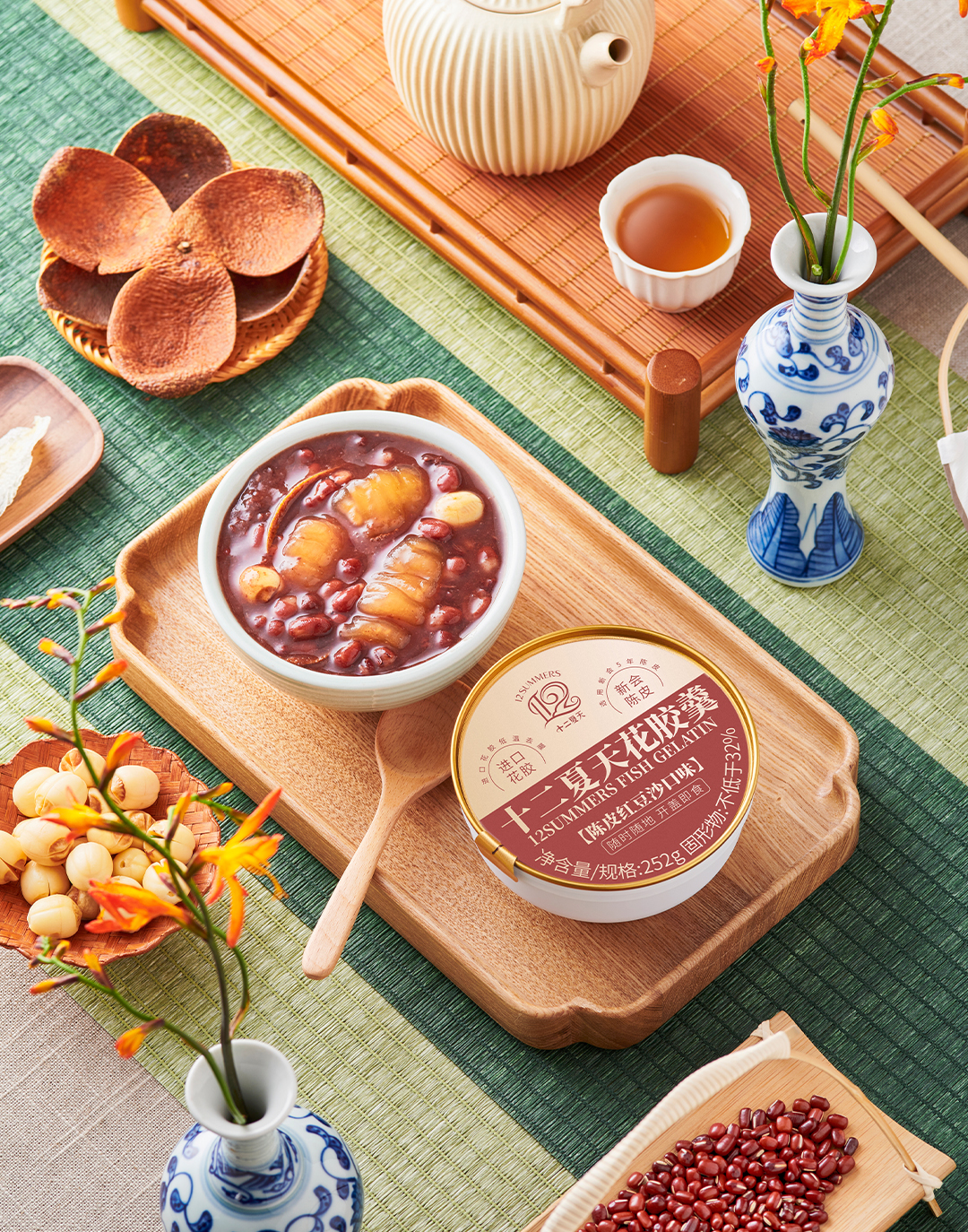 花胶羹陈皮红豆沙口味